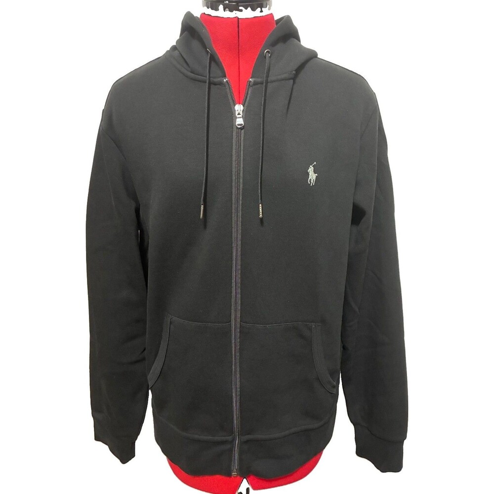 Polo Ralph Lauren Men’s Black Double-Knit Full-Zip Hoodie Size Medium